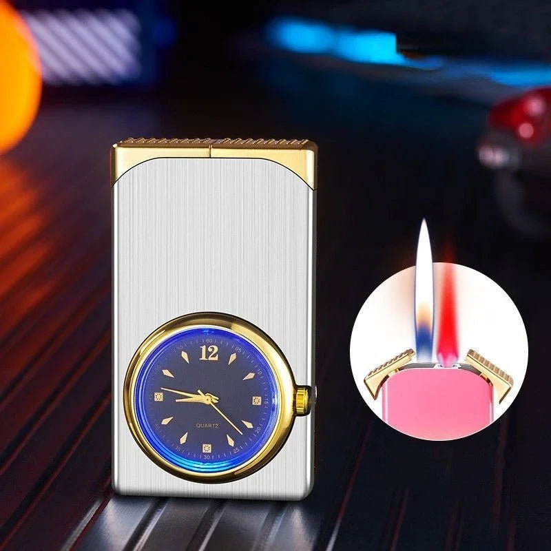 Kreative Dual Fire Farbverlauf Feuerzeug Uhr | Karnz
