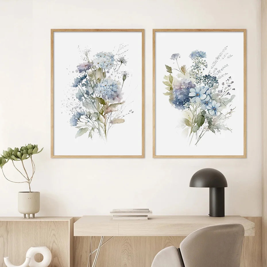 Minimalistische Wilde Wiesenblumen Aquarell Wandkunst Fein Kunst Leinwanddrucke Botanische Poster Bilder Für Wohnzimmer Wohnkultur | Karnz