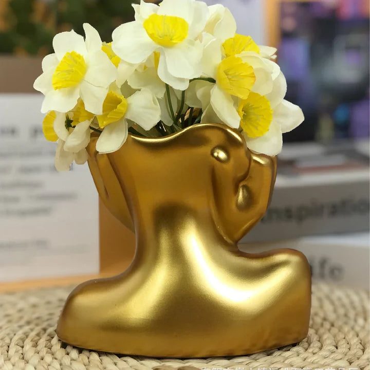 Fröhliche GlücksKarnzumentopfs Skulptur | Karnz