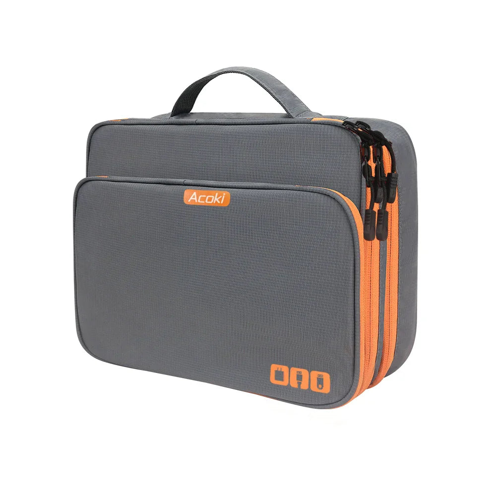 Karnz | Elektronik Organizer TECHNIVO LayerPro | 3-Schichten Kabeltasche | Wasserdicht & Großes Volumen | Für iPad, Ladegeräte & Zubehör