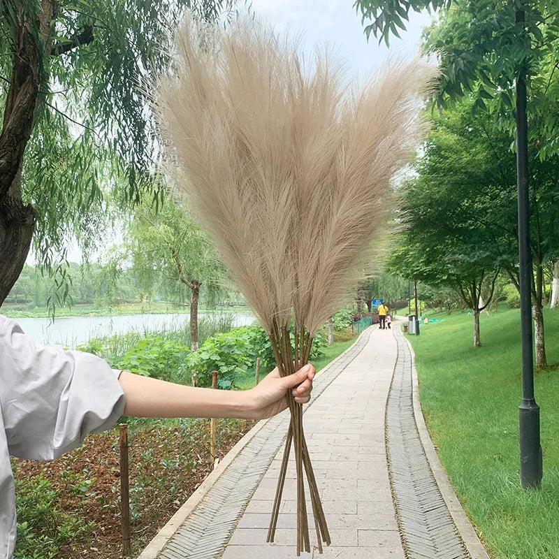 5 Stück 100 cm künstlicher Pampasgras-Trockenblumenstrauß, Dekoration für Hochzeiten, Partys, Zuhause, Zimmer, DIY-Kunstpflanzen-Dekorationszubehör