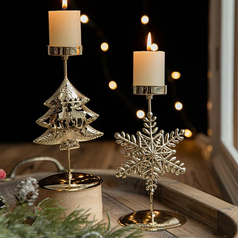Weihnachtliche Kerzenhalter - Stern- und Tannenbaum-Design für festliche Dekoration | Karnz