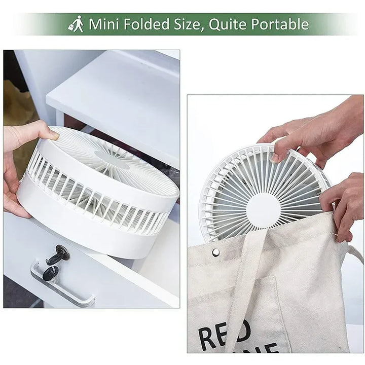 7200mAh USB wiederaufladbarer tragbarer faltbarer Ventilator Boden leiser Ventilator für Outdoor-Heim drahtloser Ventilator 4 Geschwindigkeiten Camping tragbarer Ventilator | Karnz