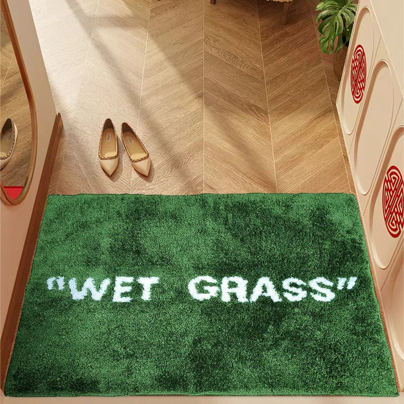 FreshLawn Comfort Mat – Trendige "Wet Grass"-Fußmatte in Grün mit Weichem Plüsch | Karnz