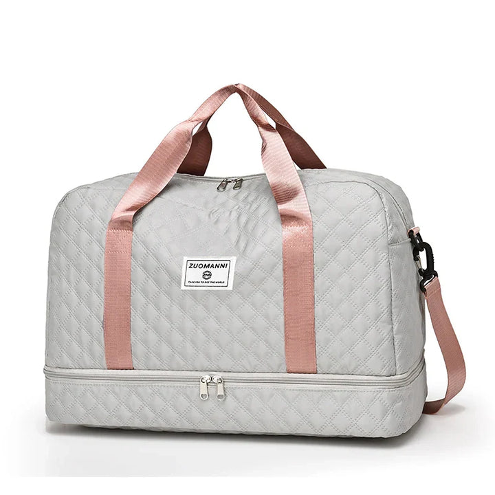 Karnz | Raumio TravelFlex Leichte Reisetasche mit Rautenmuster | Große Sport- & Wochenendtasche mit Schuhfach & Nassfach | Handgepäcktauglich & faltbar