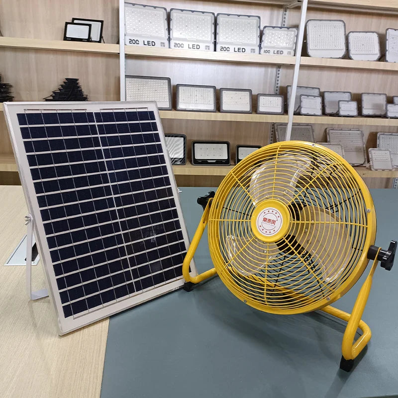 214-Zoll Tragbarer Wiederaufladbarer Tischventilator – Solar- und AC-betriebene Dual-Input für Zuhause, Camping und Angeln | Karnz