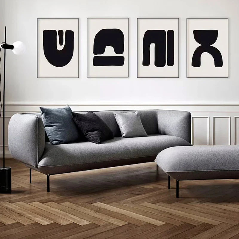 Minimalistische abstrakte primitive Symbole Wandkunst Fine Art Leinwanddrucke Schwarz Weiß Bilder für moderne Wohnung Wohnzimmer Dekor | Karnz