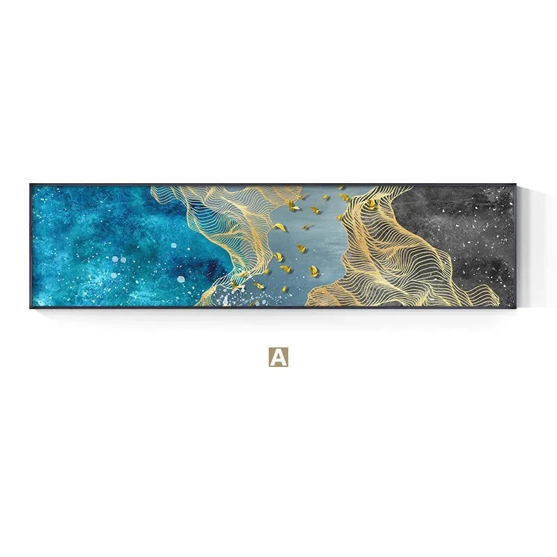 Glückverheißende abstrakte leichte Luxus farbenfrohe Breitformat Wandkunst Fein Kunst Leinwand Drucke Bilder für über dem Sofa Kunst für über dem Bett