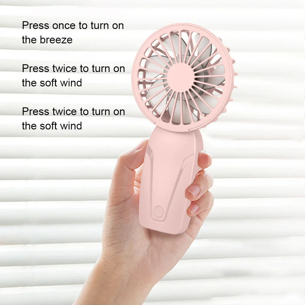Portabler Handheld Mini Ventilator – Leichter ABS USB-wiederaufladbarer Taschenventilator für kühlende Erfrischung unterwegs | Karnz