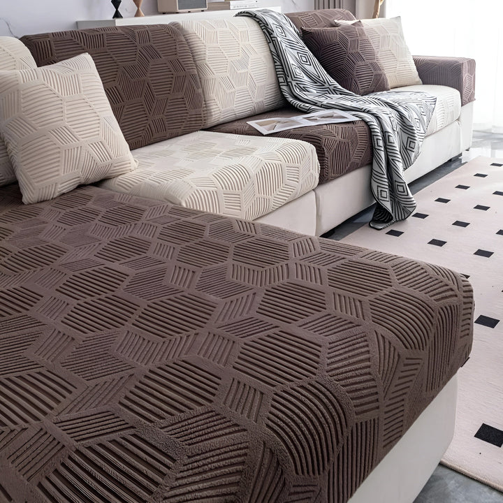 Jacquard-Sofabezug mit geometrischem Muster – weich und haustierfreundlich | perfekt zum Schutz und für gemütliche Wohnräume | Karnz