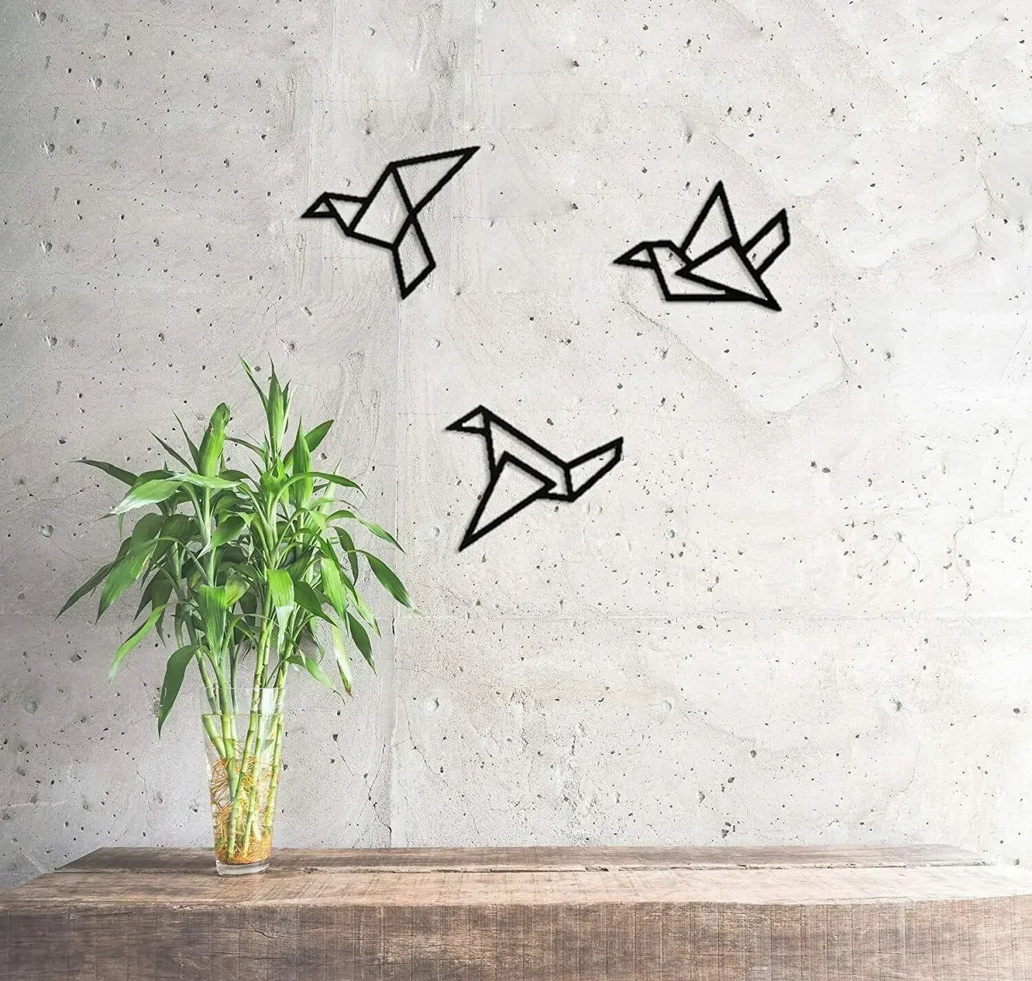 Set aus 3 Stück Eisen Geometrische Vögel 3D Wanddekoration für Nordic Wohnzimmer Esszimmer Schlafzimmer Wanddekoration | Karnz