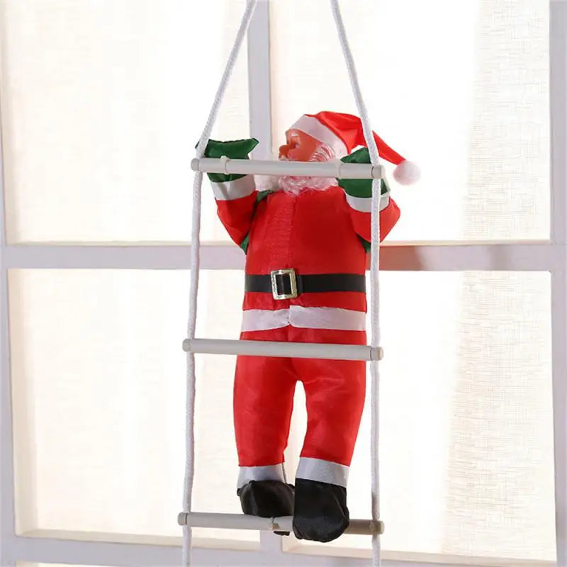 Kletternde Weihnachtsmann Dekofigur zum Aufhängen – Festliche Fensterdeko für Weihnachten, Hängende Weihnachtsdeko für Wohnzimmer und Fenster | Karnz