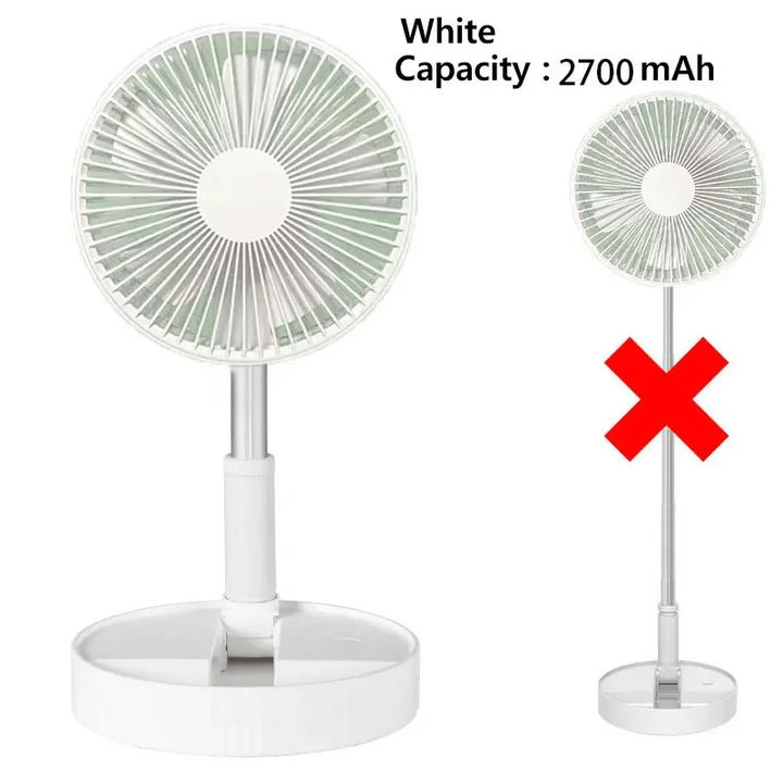7200mAh USB wiederaufladbarer tragbarer faltbarer Ventilator Boden leiser Ventilator für Outdoor-Heim drahtloser Ventilator 4 Geschwindigkeiten Camping tragbarer Ventilator | Karnz