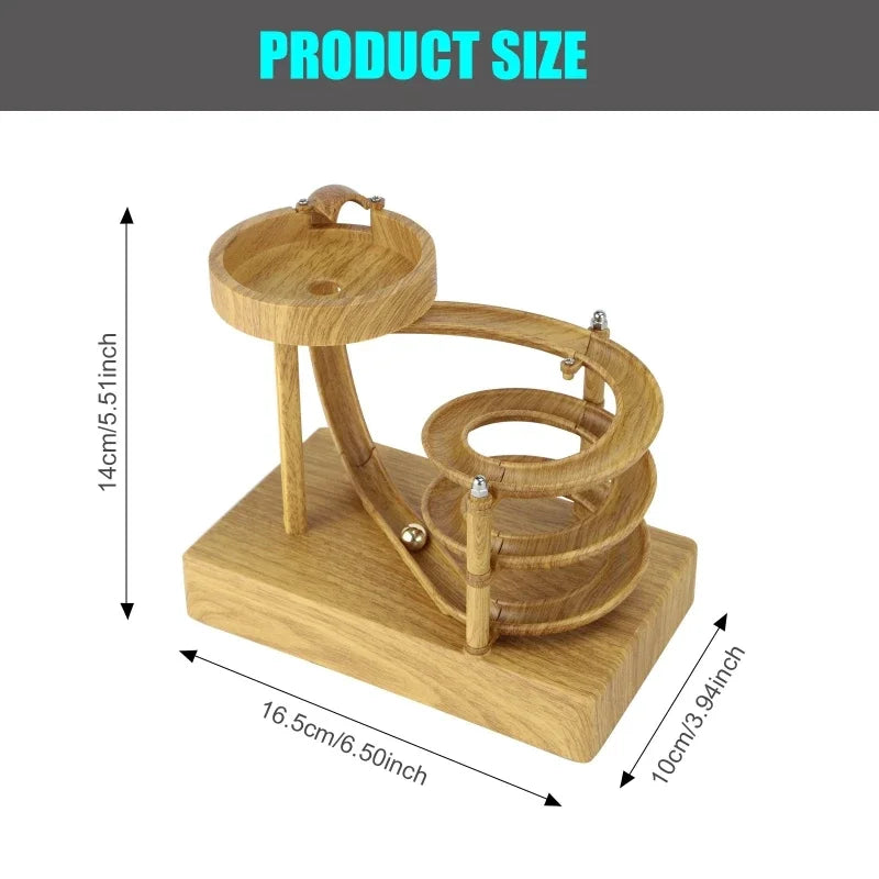 Karnz | Holz Perpetual Spiral Motion Kinetic Ball Roller Wissenschaftsspielzeug