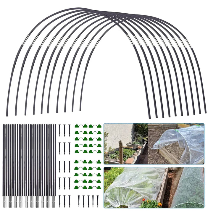 Karnz | Plantura FlexGrow Gartenbügel-Set aus Fiberglas | DIY Pflanztunnel für Hochbeete & Frühbeet | Rostfrei & Wiederverwendbar | Inkl. Steckverbinder