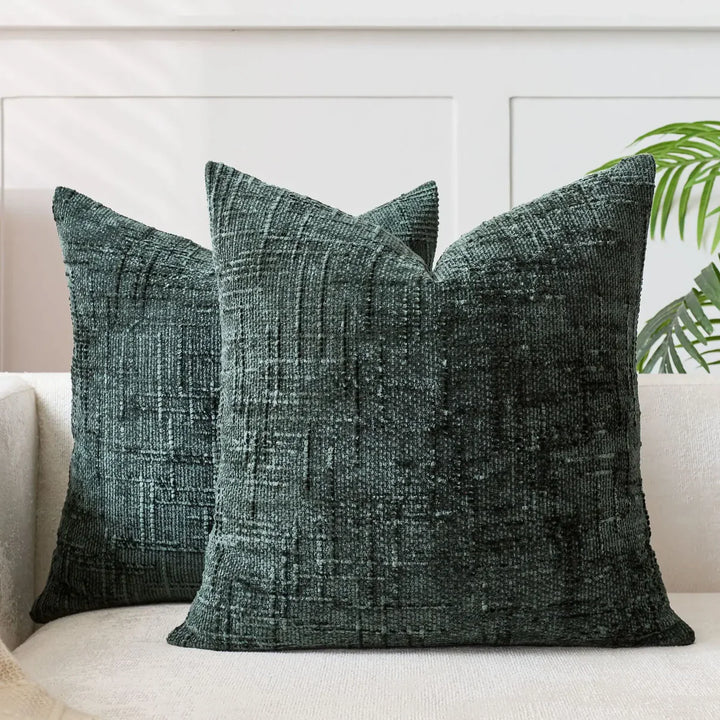 Chenille Sofa Kissenbezug – Weiches einfarbiges Design | Elegante Dekoration für Wohnzimmer & Schlafzimmer | Karnz