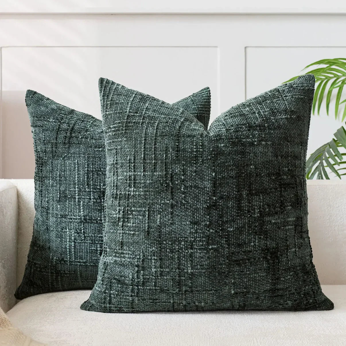 Chenille-Sofakussenhoes - Zachte, effen afwerking | Elegante Dekoration für Wohn- und Schlafzimmer