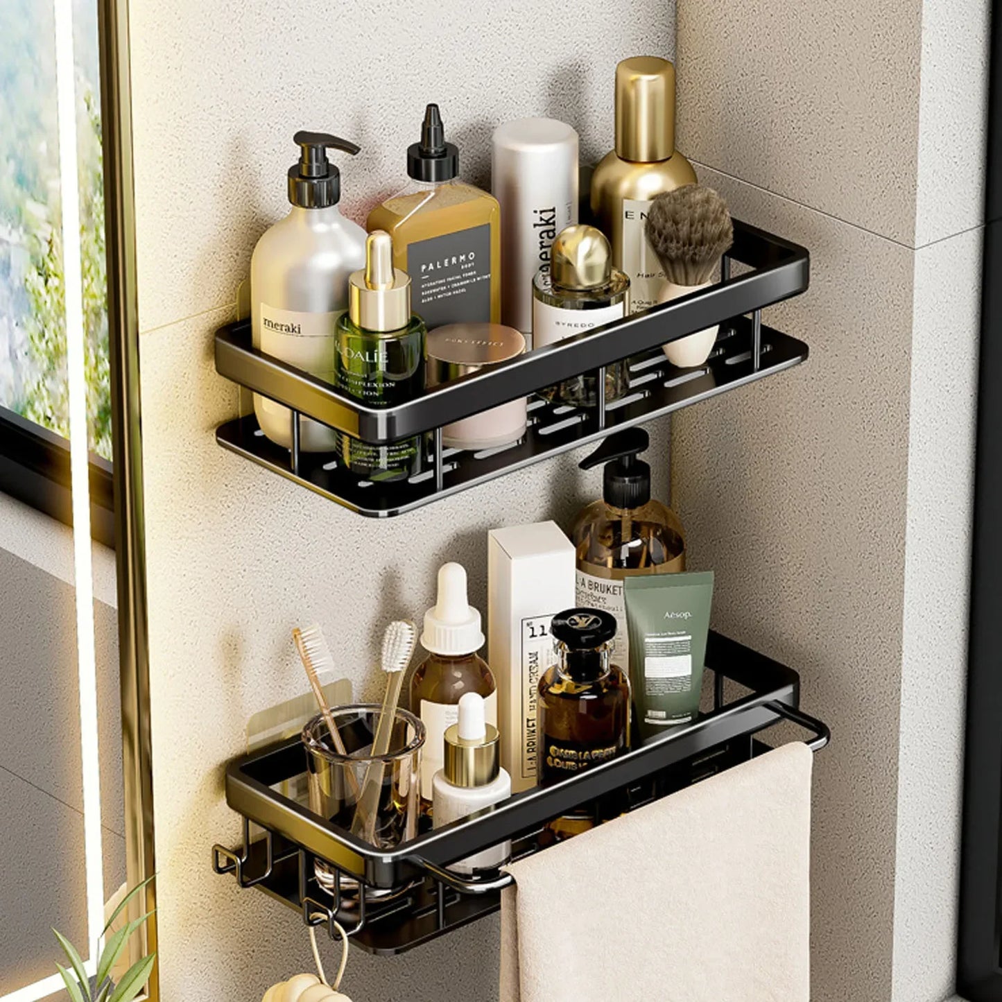 Duschregal ohne Bohren Aluminium | Karnz