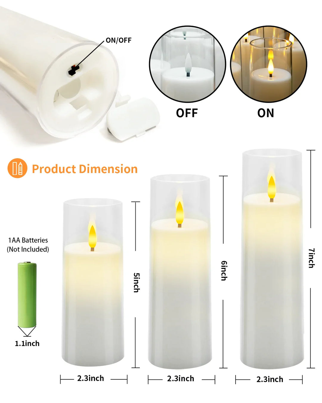 Flammenlose Acrylkerze 9-Teile-Set Karnz