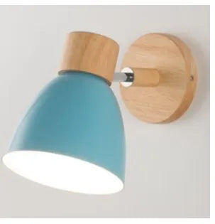 Karnz | LumoNord Macaron Wandleuchte | Holz & Metall | 90° schwenkbarer Lampenkopf | Skandinavisches Design | E27-Fassung (ohne Glühbirne)