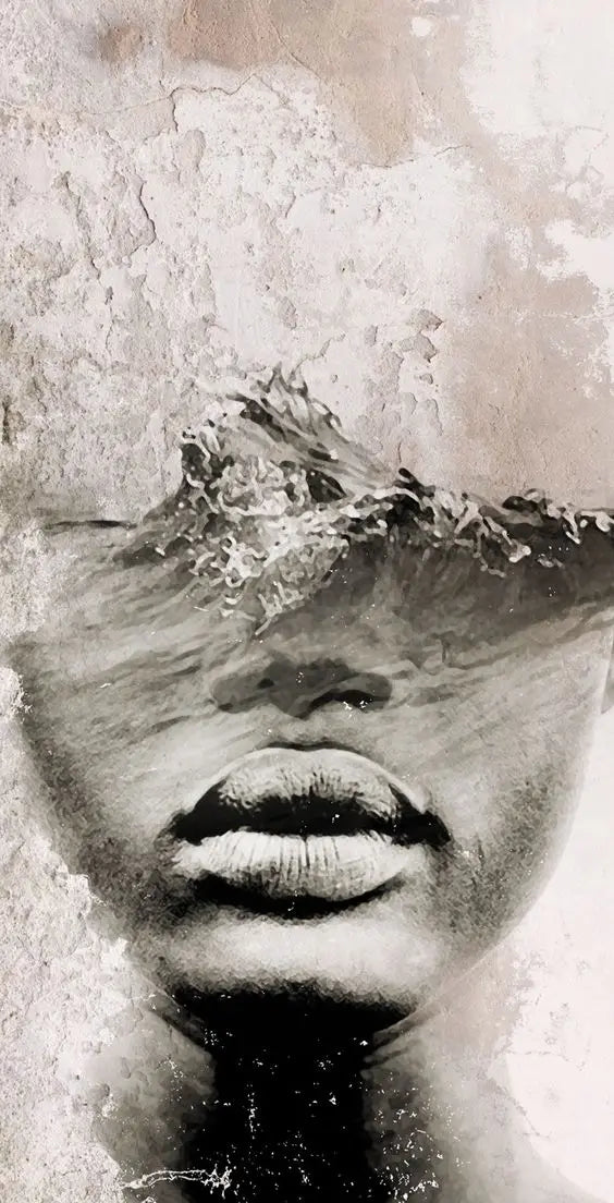 Modern Abstract Portrait Überlagerung Landschaft Wandkunst Fine Art Leinwanddrucke Schwarz Weiß Bilder Für Modernes Wohnzimmer Eingangsbereich Foyer Kunst Dekor (Unrahmt) | Karnz