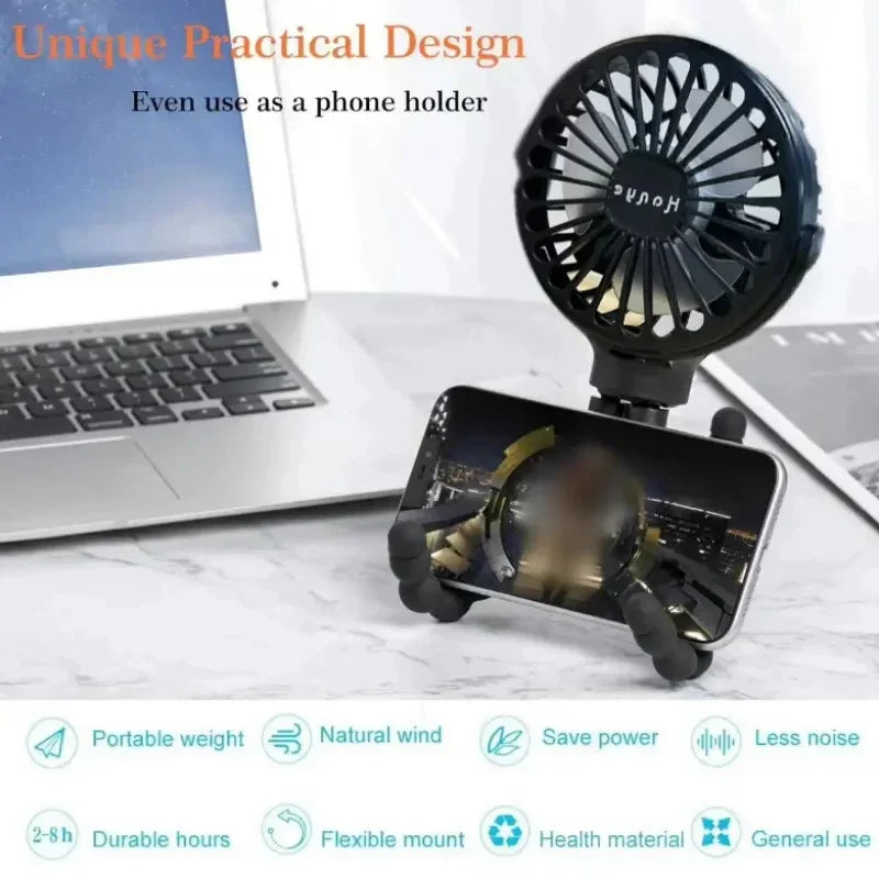 Wiederaufladbarer Babywagenventilator: Handheld USB bladeless Mini Ventilator - Leises Kühlen für den Außenbereich, Nacken- und Tischventilator | Karnz