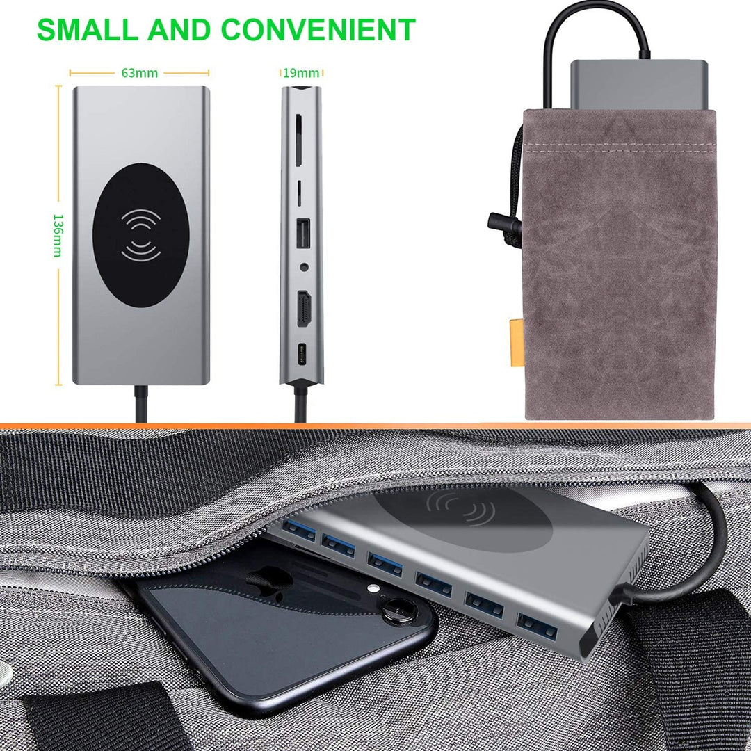 Karnz | 15in1 USB-C Wireless-Ladestation Docking Station