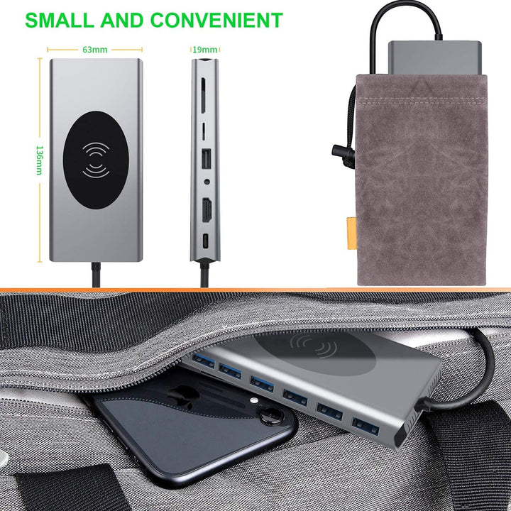 Karnz | 15in1 USB-C Wireless-Ladestation Docking Station