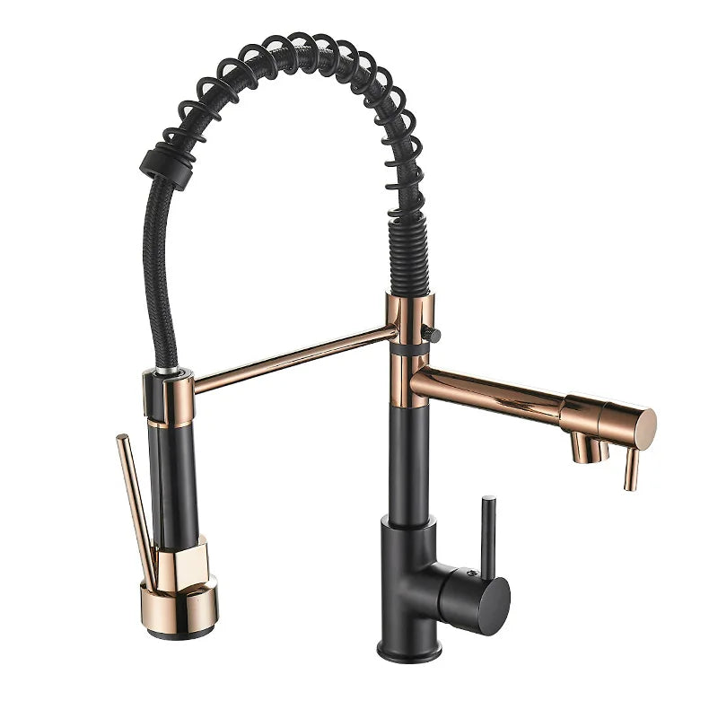 Karnz | DualFlow Küchenarmatur - Luxuriöse Doppel-Bronze-Küchenarmatur