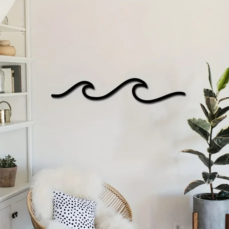 Minimalistische Metall-Ozeanwellenkunst 3D-Wanddekoration für Wohnzimmer Schlafzimmer modernes Wohndesign | Karnz