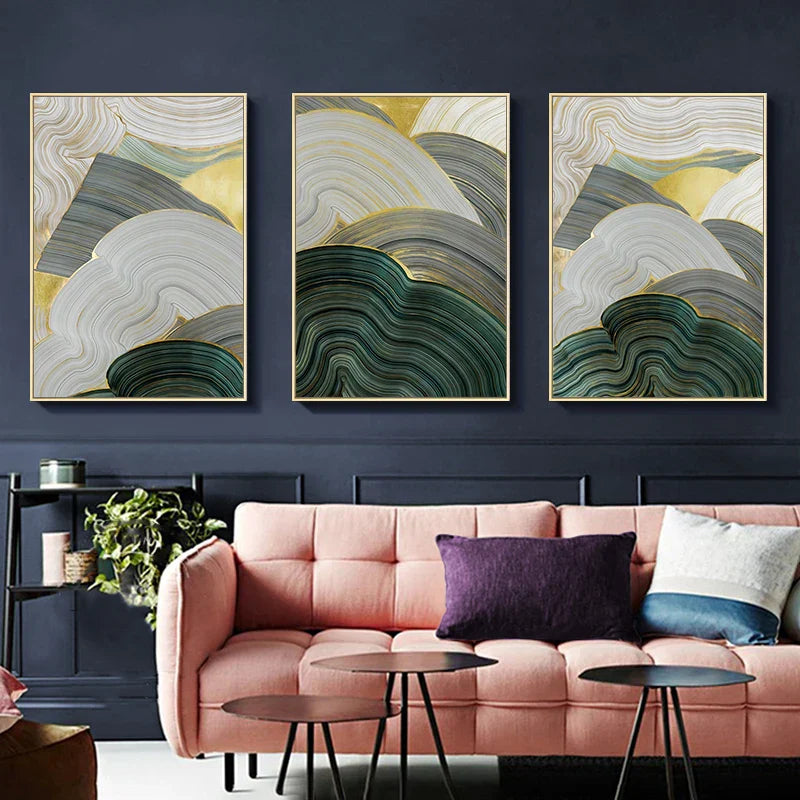 Grün Beige Grau Fließende Wirbel Abstrakte Wandkunst Feine Kunstdrucke Bilder Für Moderne Wohnung Esszimmer Wohnzimmer Kunst Dekor | Karnz