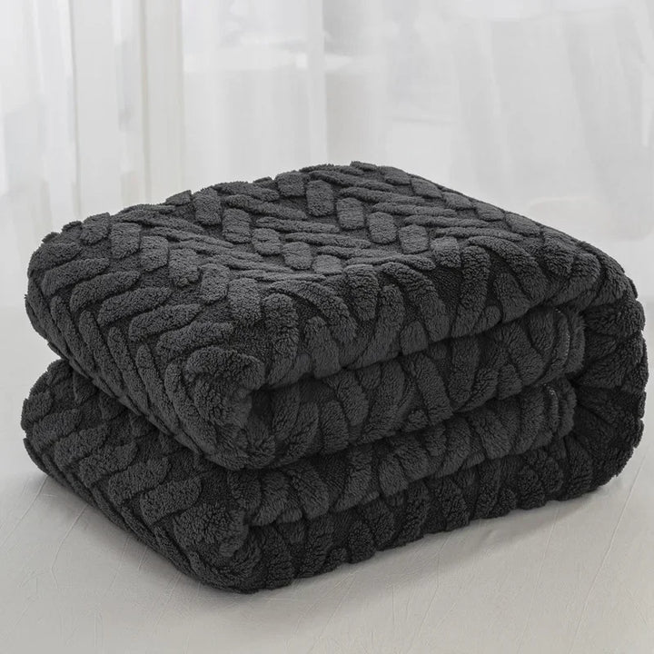 Karnz | Jacquard Fleece Decke CozyWeave | Einzelnes Layer & Doppelseitig | Weiche Tafu & Shu Baumwollfleece | Für Herbst & Winter