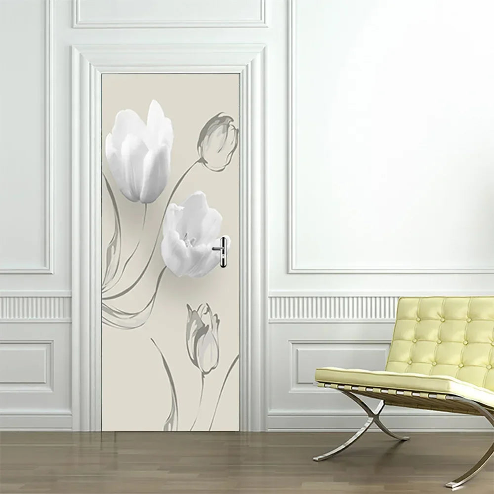 Moderne abstrakte Perlen geometrische Türaufkleber Mural abnehmbar PVC Vinyl Peel N Stick Wandkunst Mural Dekor für Innentüren Kreative DIY Wohnkultur | Karnz