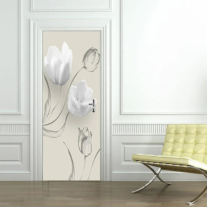 Moderne abstrakte Perlen geometrische Türaufkleber Mural abnehmbar PVC Vinyl Peel N Stick Wandkunst Mural Dekor für Innentüren Kreative DIY Wohnkultur | Karnz