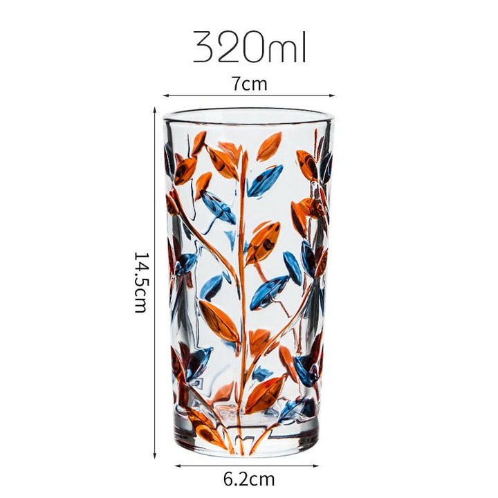 Handgemalte Blattglas-Tasse | Karnz