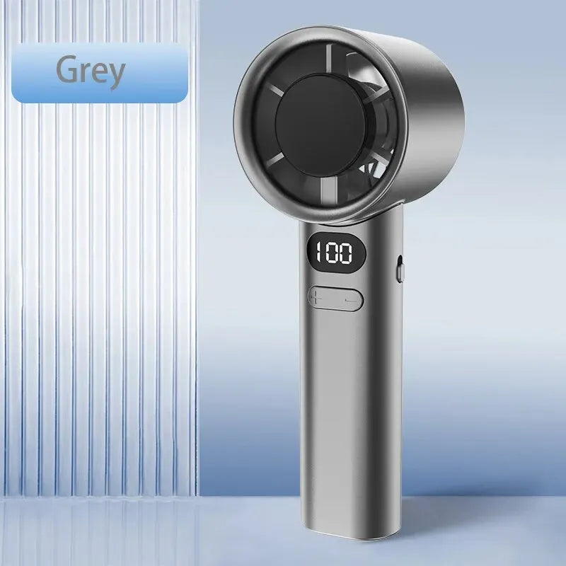 Tragbarer Mini bladeless Handventilator – USB wiederaufladbarer tragbarer persönlicher Ventilator mit 120-Geschwindigkeit Hochgeschwindigkeitsluftstrom, elektrischer Kühventilator | Karnz