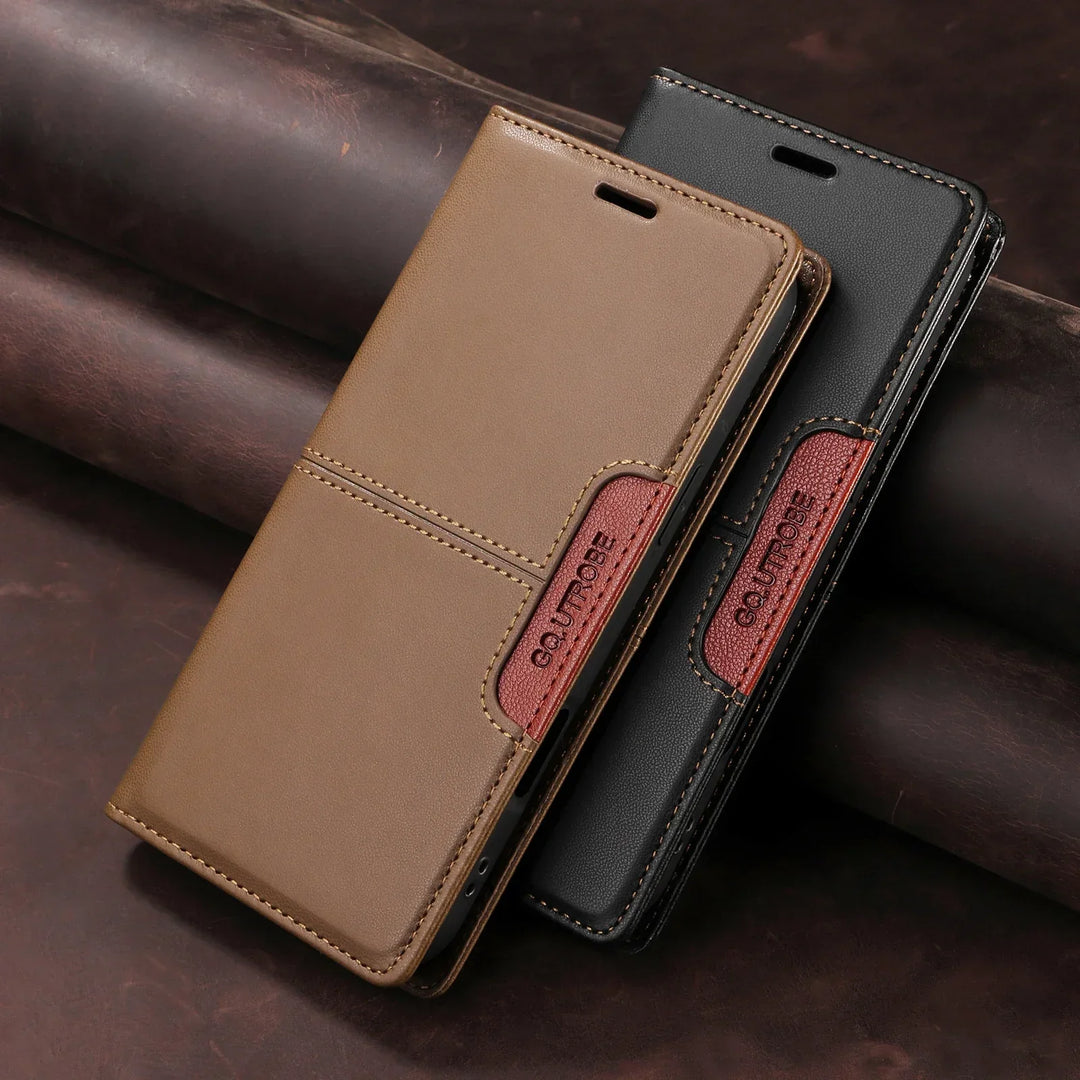 Sandsberg | RFID Leder iPhone 16/15 Magnetische Klapphülle Geldbörse Case
