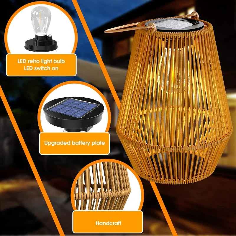 Solar Rattan Laterne Karnz