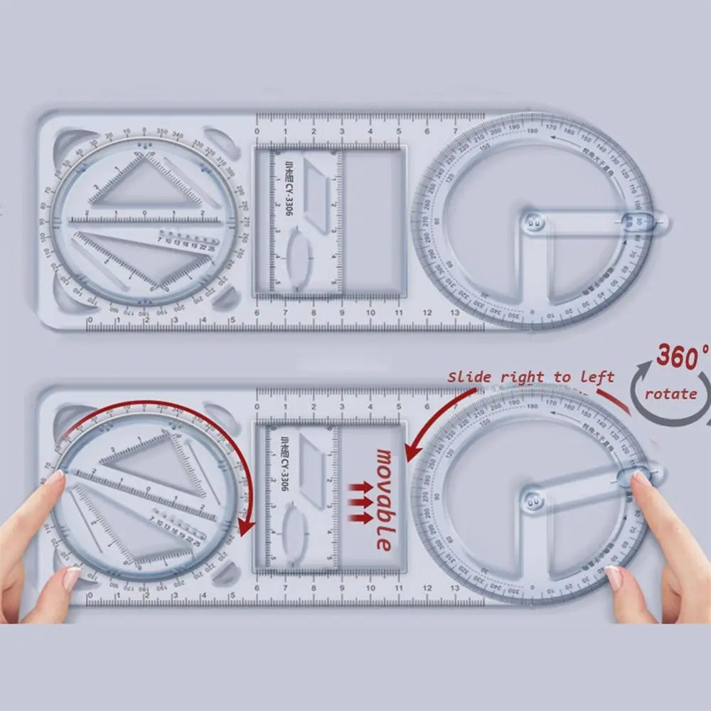 Mathe-Genie Multi-Winkel Zeichen Präzisions-Lineal | Karnz