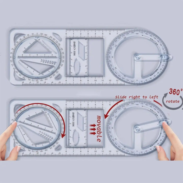 Mathe-Genie Multi-Winkel Zeichen Präzisions-Lineal | Karnz