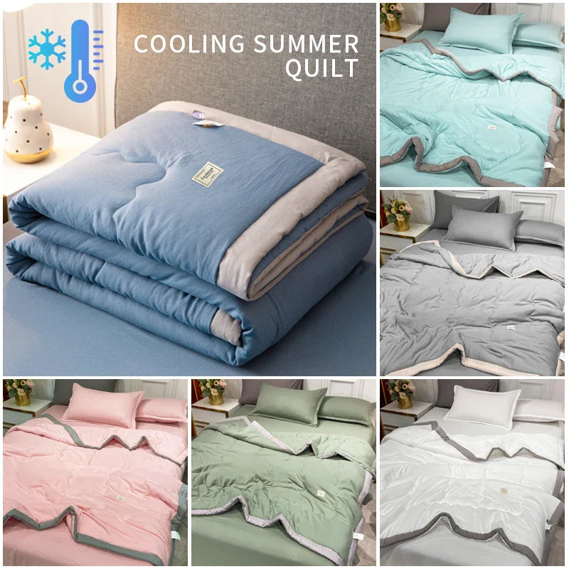 2024 Japanische Baumwolle-Polyester Sommerdecke – Leicht, Waschbar, Hautfreundliche Einfarbige Decke | Karnz