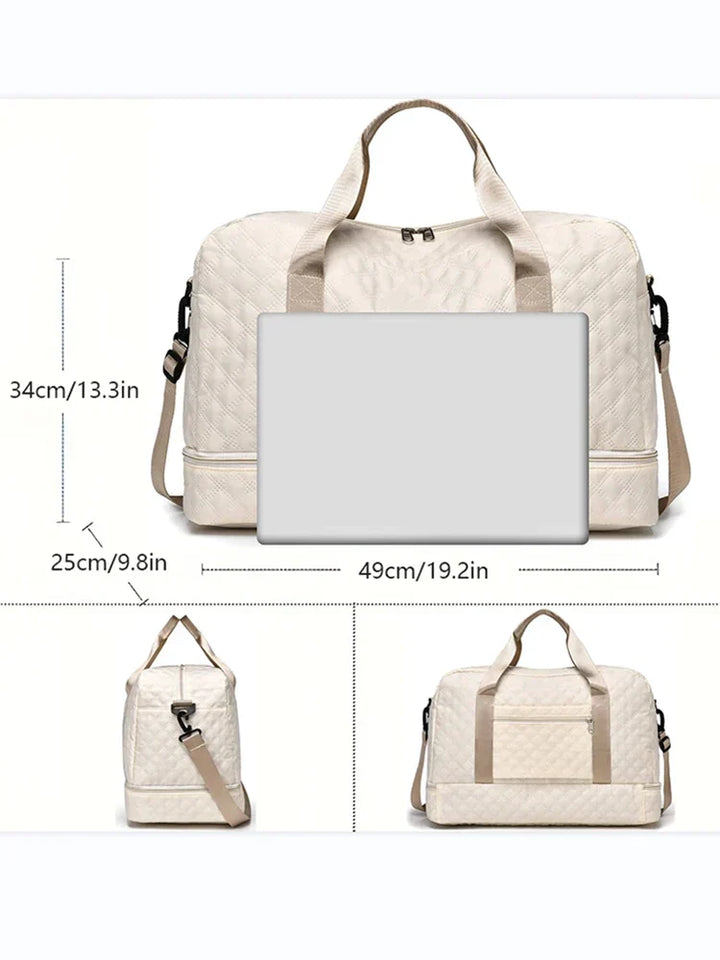 Karnz | Raumio TravelFlex Leichte Reisetasche mit Rautenmuster | Große Sport- & Wochenendtasche mit Schuhfach & Nassfach | Handgepäcktauglich & faltbar