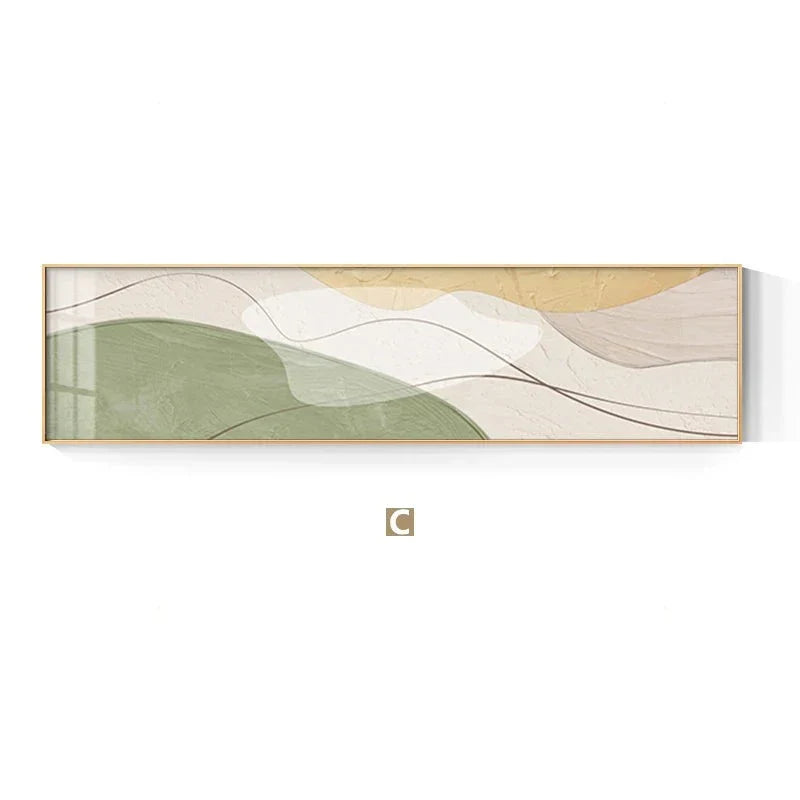 Moderne abstrakte Wandkunst im breiten Format Neutrale Farben Fließende Linien Fine Art Leinwanddrucke Bilder für über dem Sofa Kunst für über dem Bett | Karnz