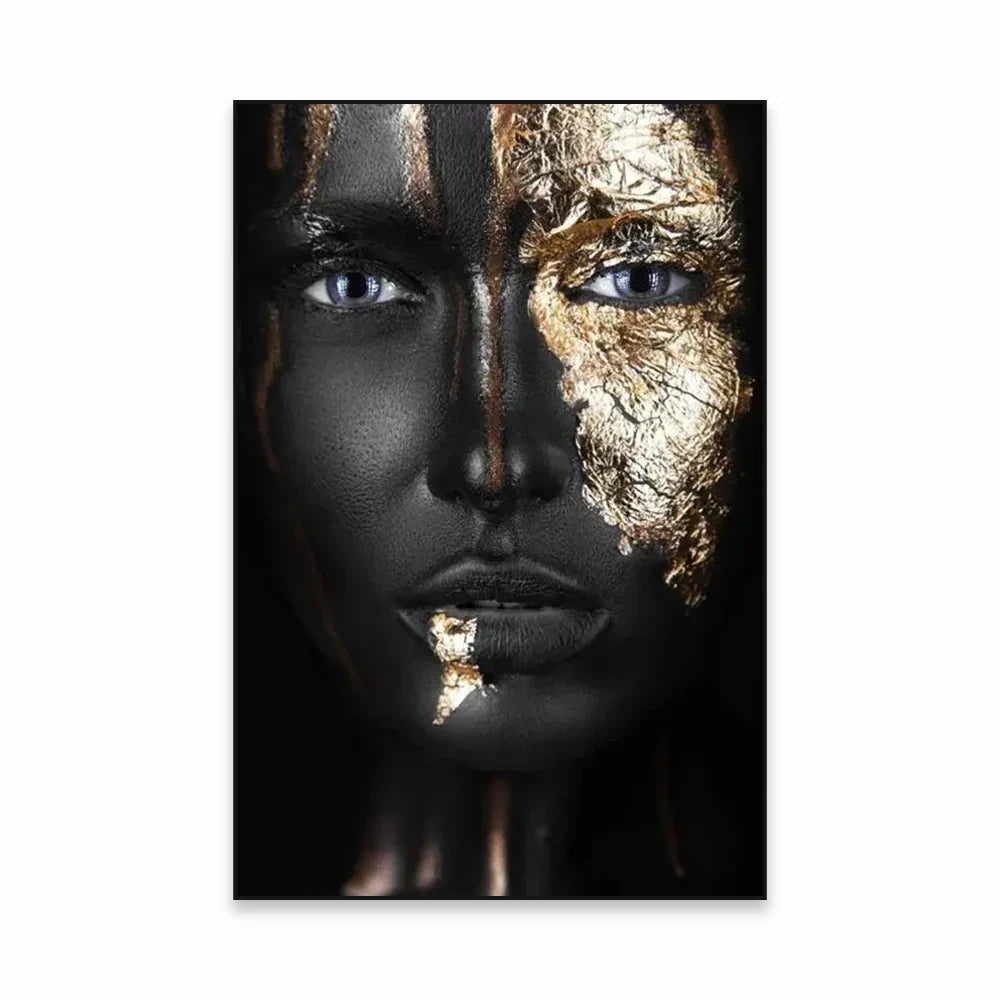 Golden Girl Fashion Wandkunst Fine Art Leinwanddrucke Moderne Abstrakte Porträtbilder Für Wohnzimmer Schlafzimmer Boutique Salon Kunstdekoration | Karnz