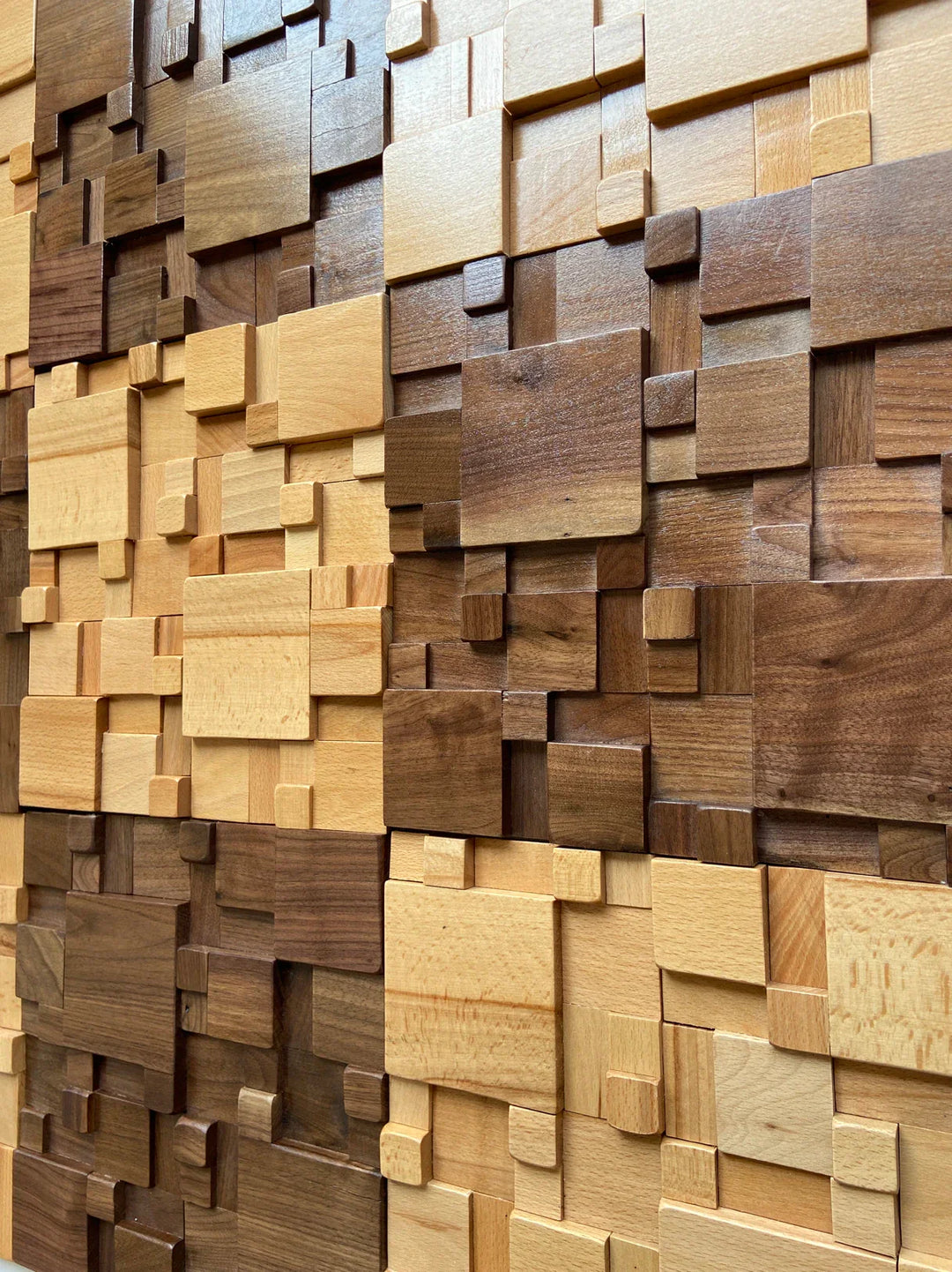 Karnz | Mosaikwandpaneele Massivholz und schallabsorbierende Dekoration