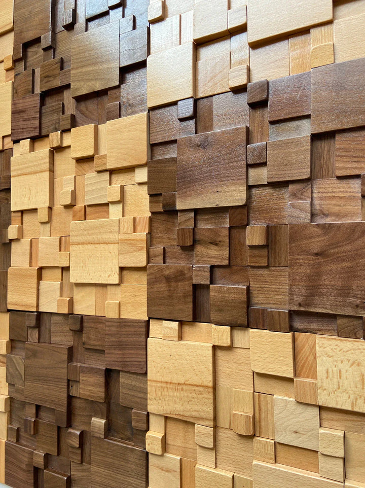 Karnz | Mosaikwandpaneele Massivholz und schallabsorbierende Dekoration