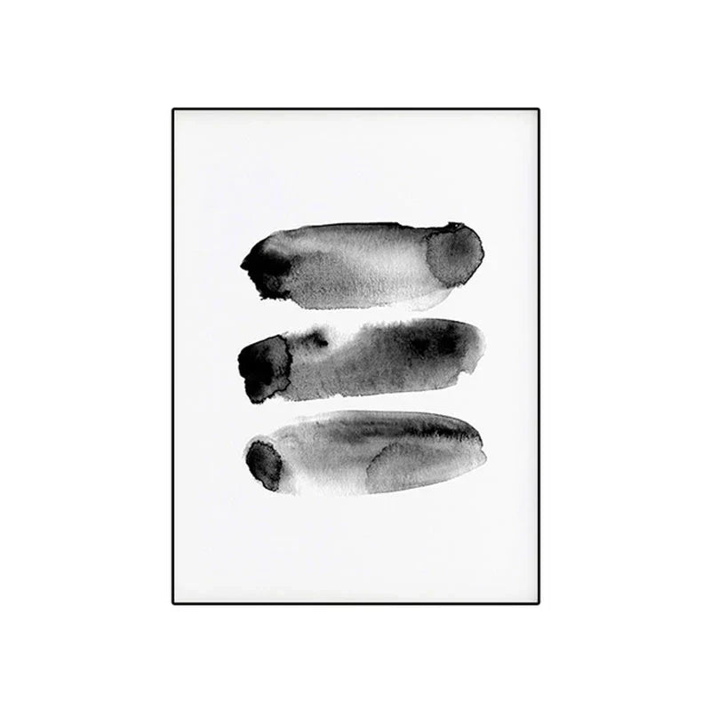 Schwarz Weiß Wandkunst Minimalistisch Abstract Tinte Pinsel Striche Fine Art Leinwanddrucke Poster Bilder Für Wohnzimmer Home Office Kunst Dekor | Karnz