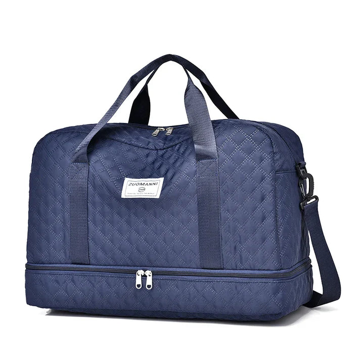 Karnz | Raumio TravelFlex Leichte Reisetasche mit Rautenmuster | Große Sport- & Wochenendtasche mit Schuhfach & Nassfach | Handgepäcktauglich & faltbar