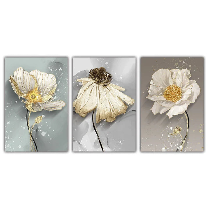 Moderne abstrakte Farbkleks Blumenwandkunst Fine Art Leinwanddrucke Poster elegante botanische Bilder für Wohnzimmer Dekor | Karnz
