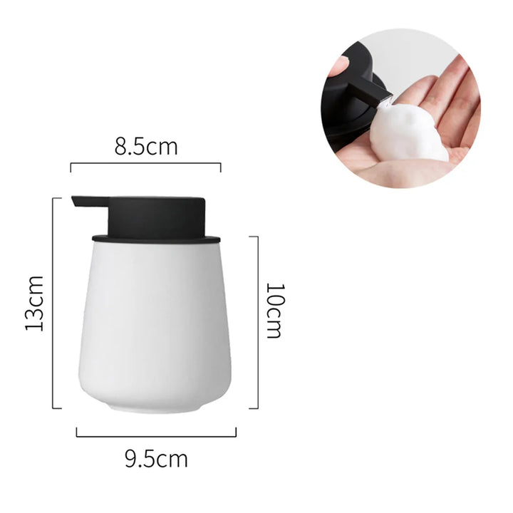 CeramiLux 300 ml Luxus Seifenspender aus Keramik – für Seife, Shampoo, Conditioner oder Lotion Karnz